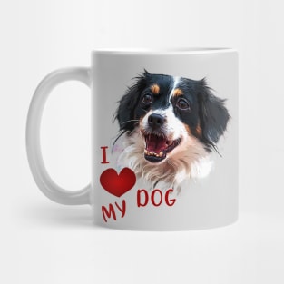 I love my dog black and white Mug